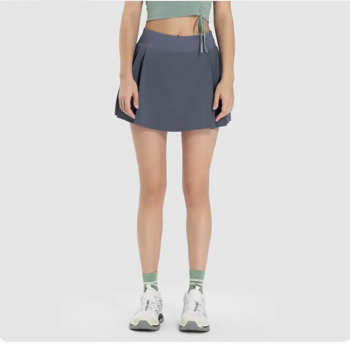 8 color Womens High Waist Casual Beach Short Skirts Built-in Shorts