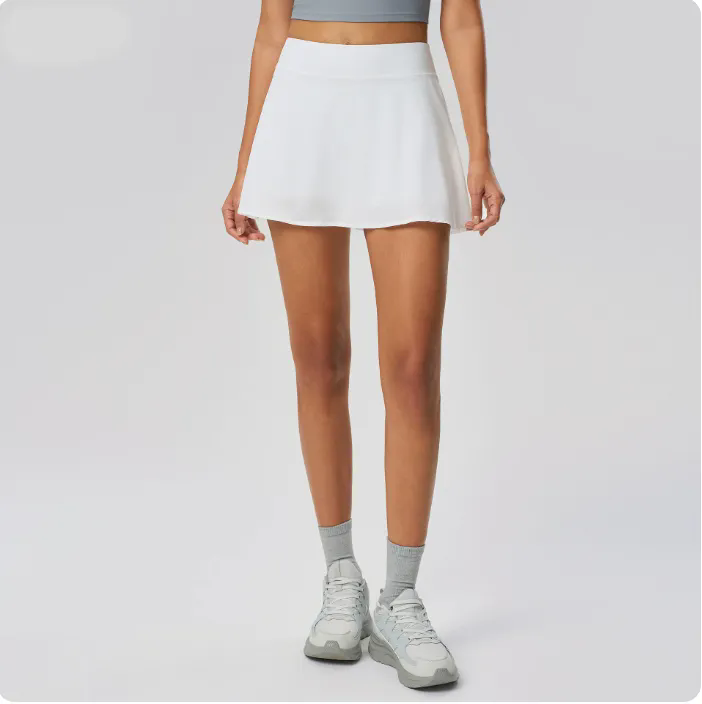 Womens High Waist Casual Beach Short Skirts Built-in Shorts
