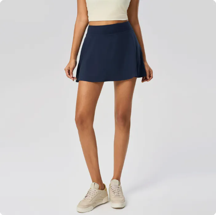 Womens High Waist Casual Beach Short Skirts Built-in Shorts