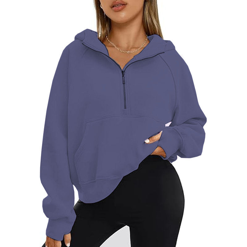 Womens Oversized Sweatshirts Fashion Half Zip Pullover Long Sleeve