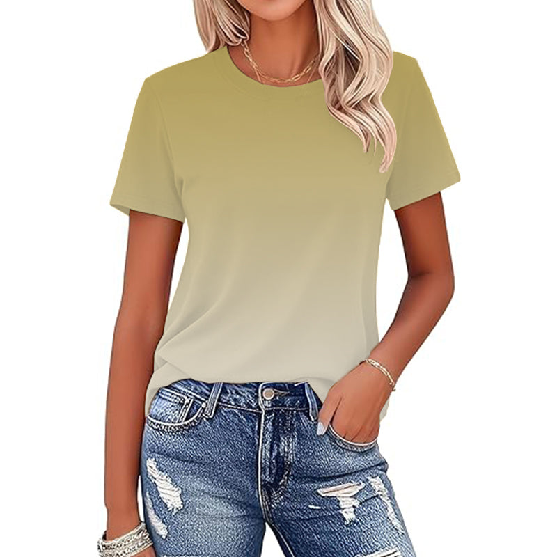 Women Short Sleeve Form Fitted Casual Basic Top T-Shirt