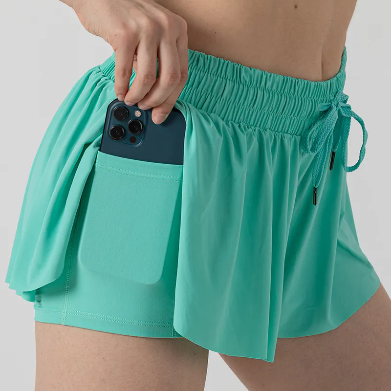 Women Tennis Skirted Leggings with Pockets Yoga shorts