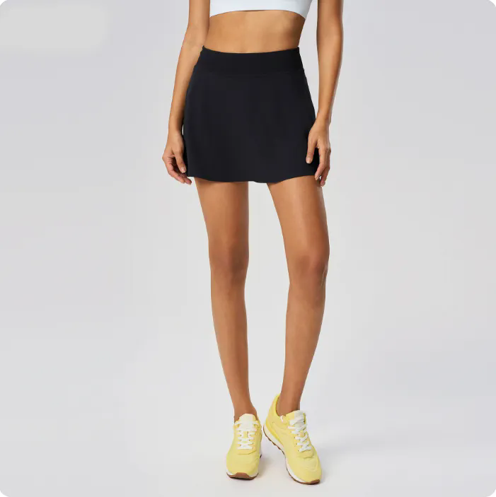 Womens High Waist Casual Beach Short Skirts Built-in Shorts