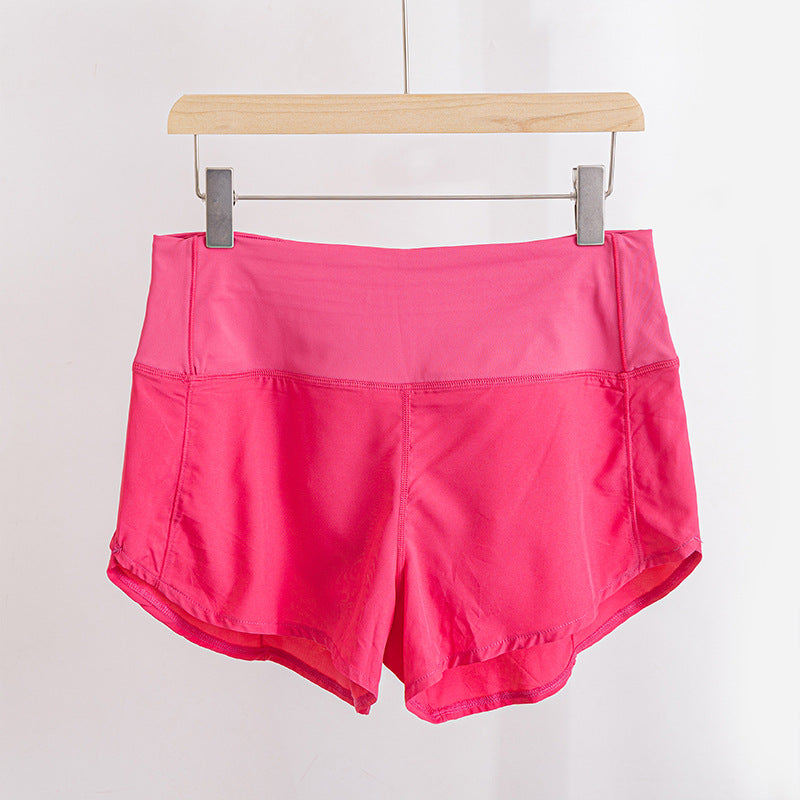 Women Waisted Running Shorts Workout with Zipper Pocket