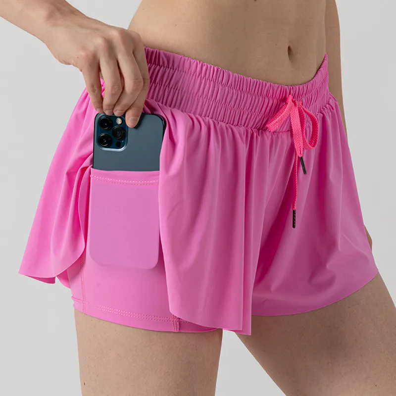 Women Tennis Skirted Leggings with Pockets Yoga shorts