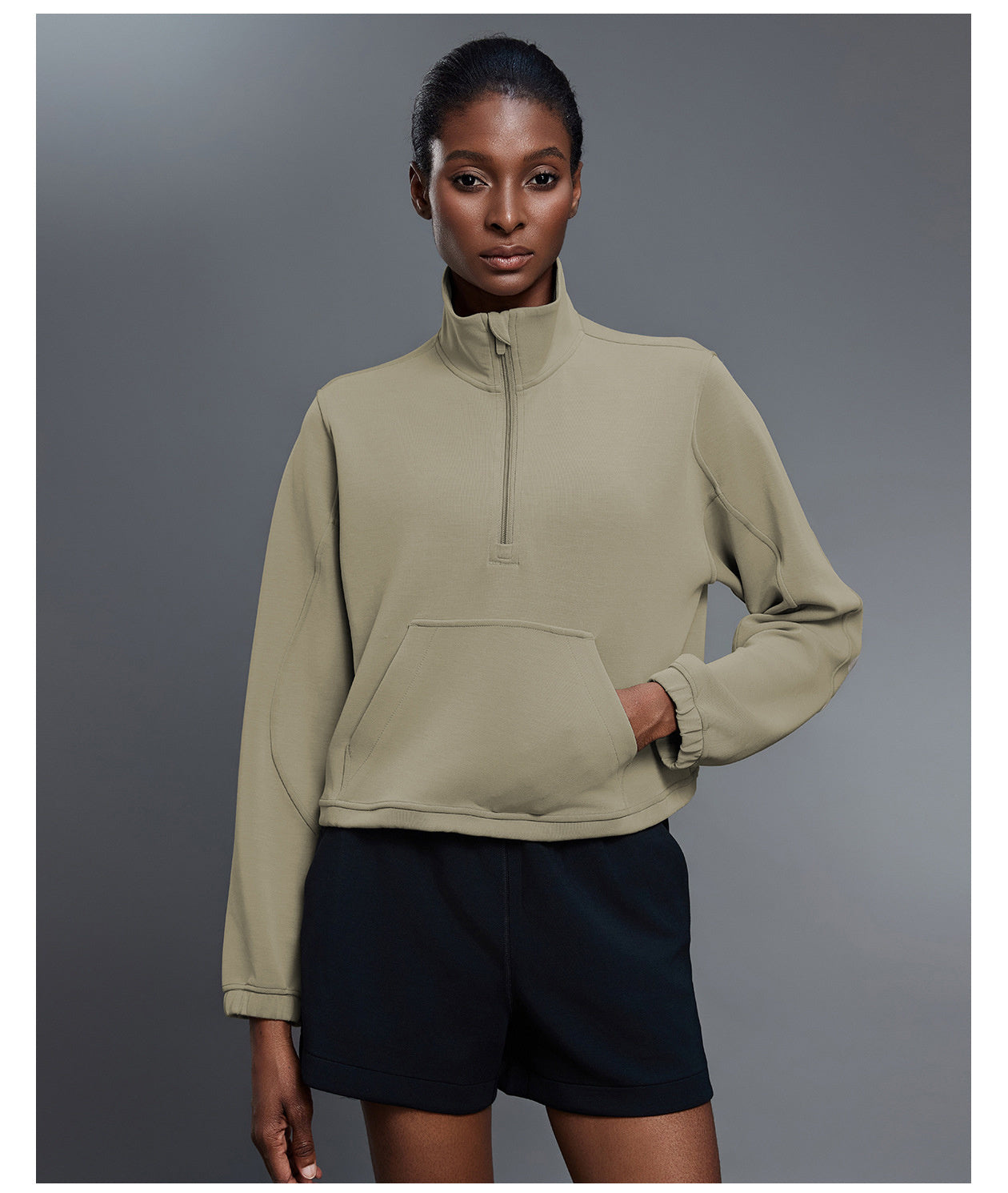 Women's Fall Hooded Long Sleeve Half Zip Hoodies