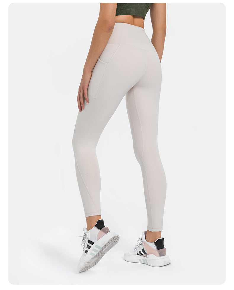 Women Back Waist Legging Naked Feel Fitness Pants Stretchy High Waist
