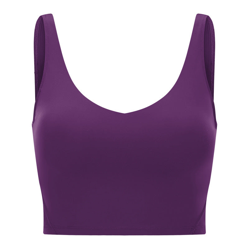 Women Padded Gym Yoga Sport Top Longline Cross Strap Workout Exercise