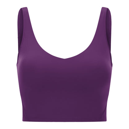 Women Padded Gym Yoga Sport Top Longline Cross Strap Workout Exercise