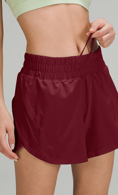 Womens Running Quick Dry Athletic Workout Shorts Zipper Pockets