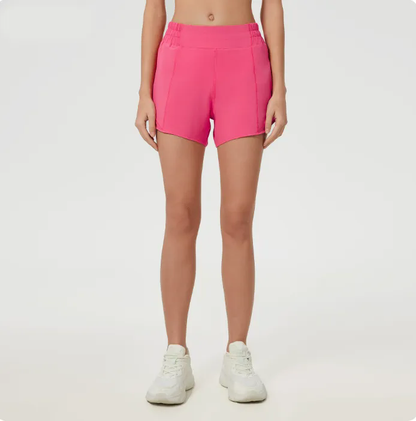 Women Running High Waisted Pocket Sporty Workout Shorts