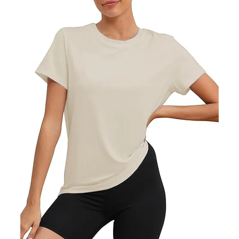 6 Color Women Short Cap Sleeve Top Casual Sweatshirt Crew Neck Loose