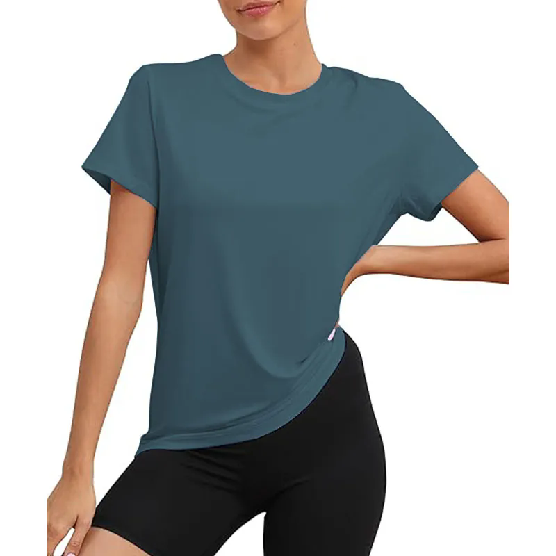 6 Color Women Short Cap Sleeve Top Casual Sweatshirt Crew Neck Loose