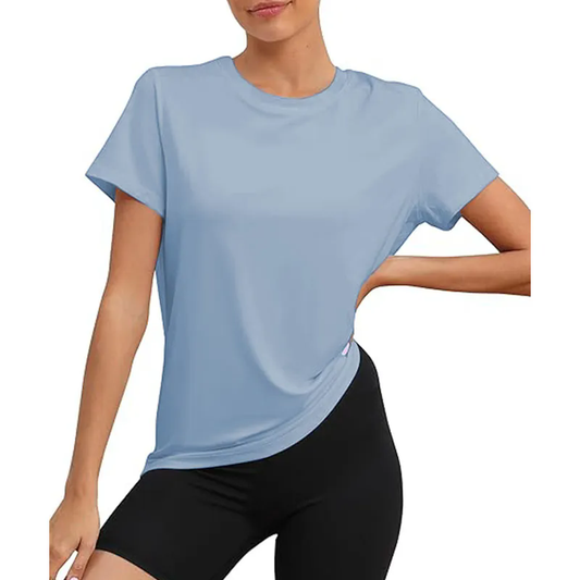 6 Color Women Short Cap Sleeve Top Casual Sweatshirt Crew Neck Loose