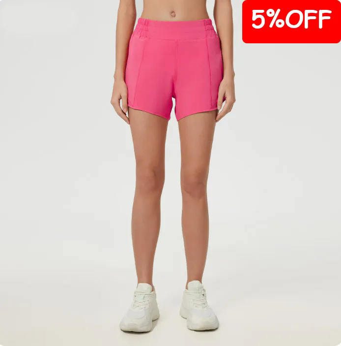Women Running High Waisted Pocket Sporty Workout Shorts