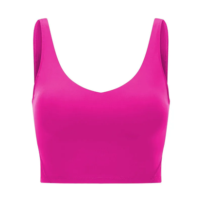 Women Padded Gym Yoga Sport Top Longline Cross Strap Workout Exercise