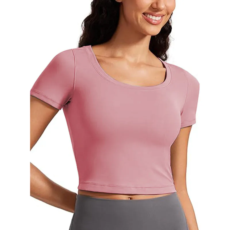 2024 Women Short Sleeve Summer Tops Solid Loose Fit Tshirt