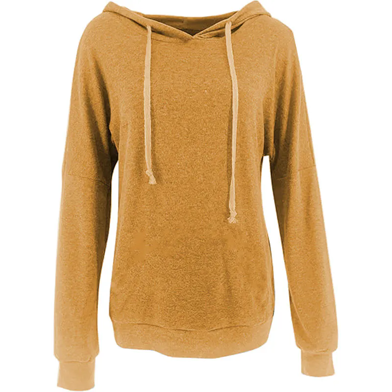Women Casual Lightweight Hoodies Long Sleeve White Drawstring Sweatshirts