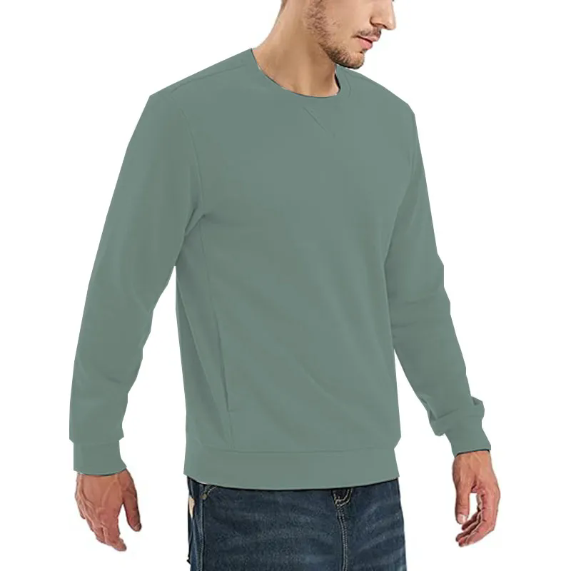 Men Crewneck Sweatshirt Casual Long Sleeve Pullover Sweatshirt