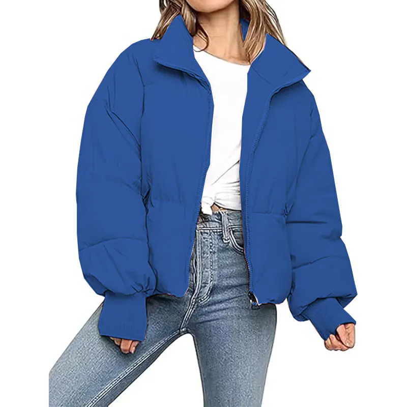 Women Winter Cropped Puffer Jacket Coat, Warm Short Quilted Jackets