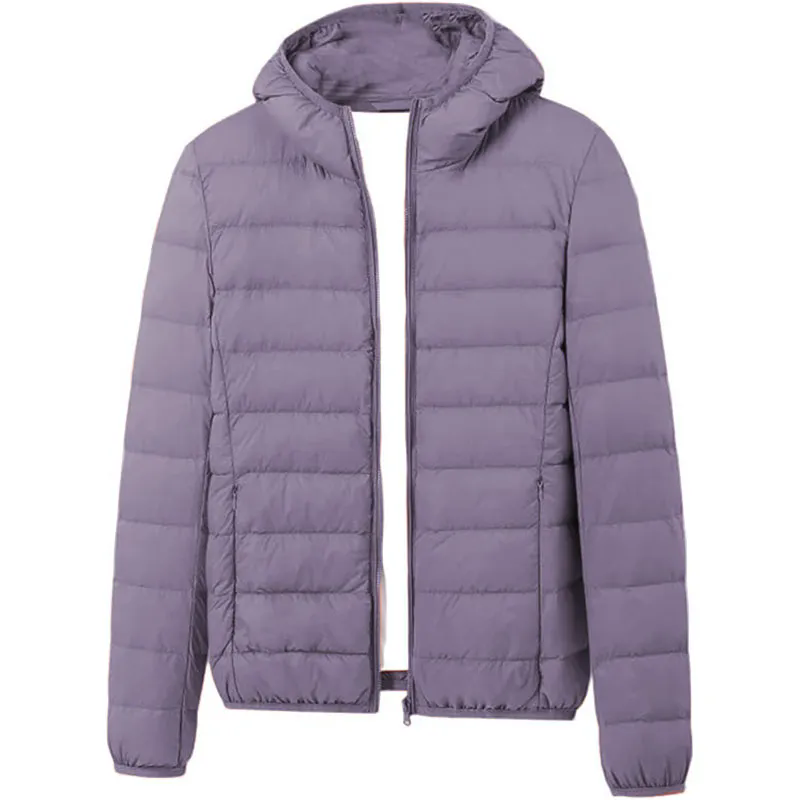 Womens Light Down Hooded Jacket Perfect for Daily Use Quilted Winter Coat