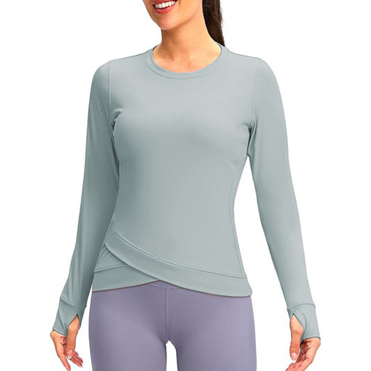 Women Cropped Sweatshirt Pullover Long Sleeve Shirts