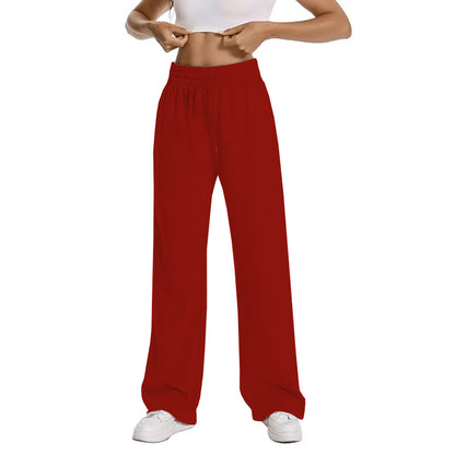 New Women Wide Leg Pants Elastic Waist Lounge Pants with Pockets