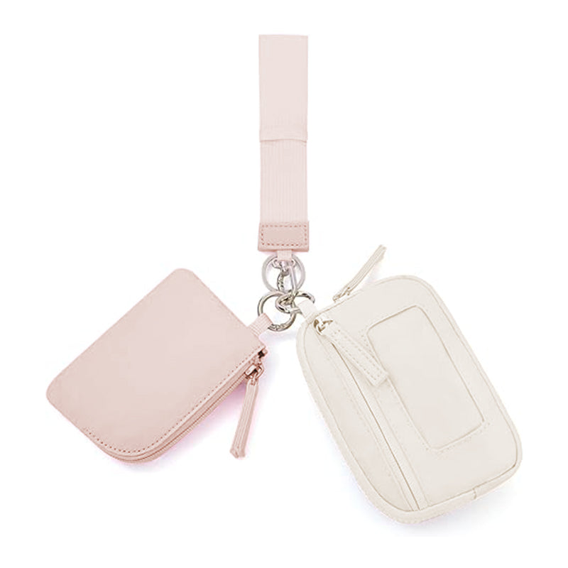 2025Keychain Wristlet Wallet Dual Pouch Wristlet Portable Small Wallet