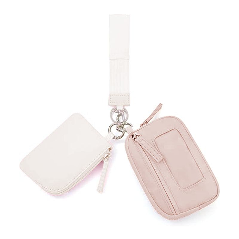 2025Keychain Wristlet Wallet Dual Pouch Wristlet Portable Small Wallet
