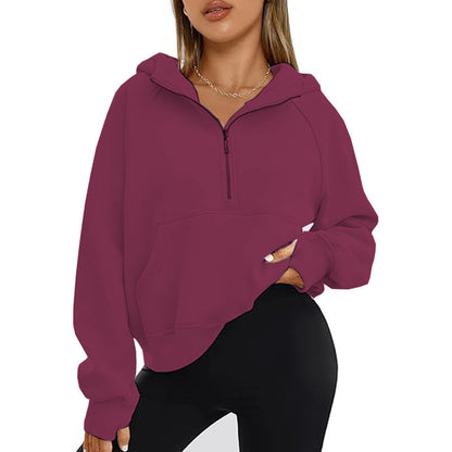 Womens Oversized Sweatshirts Fashion Half Zip Pullover Long Sleeve