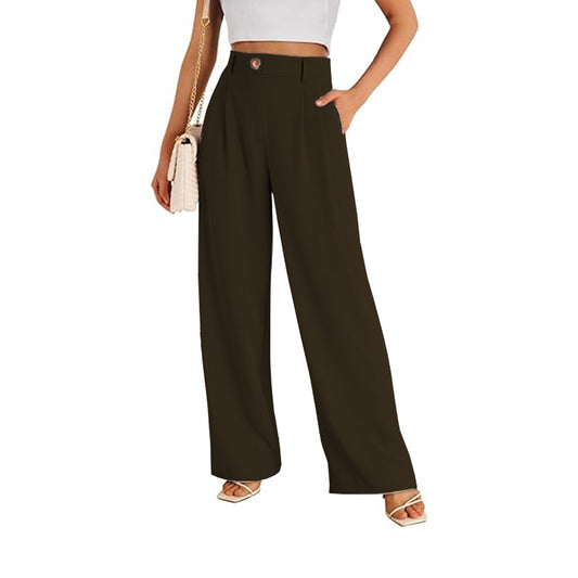 Wide Leg Dress Pants Women High Waisted Dressy Trousers