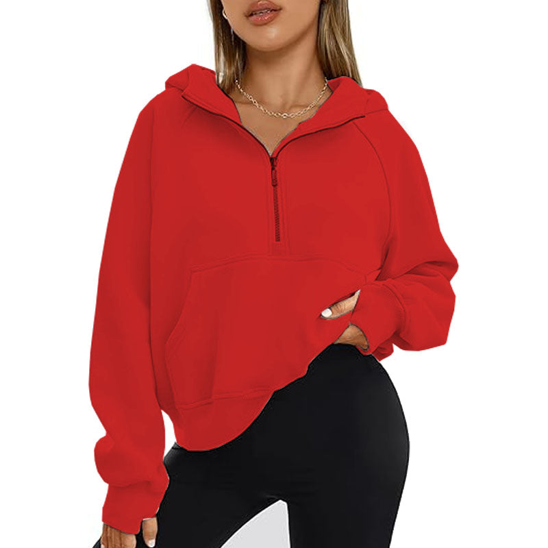 Womens Oversized Sweatshirts Fashion Half Zip Pullover Long Sleeve