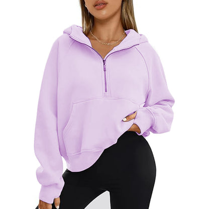 Womens Oversized Sweatshirts Fashion Half Zip Pullover Long Sleeve
