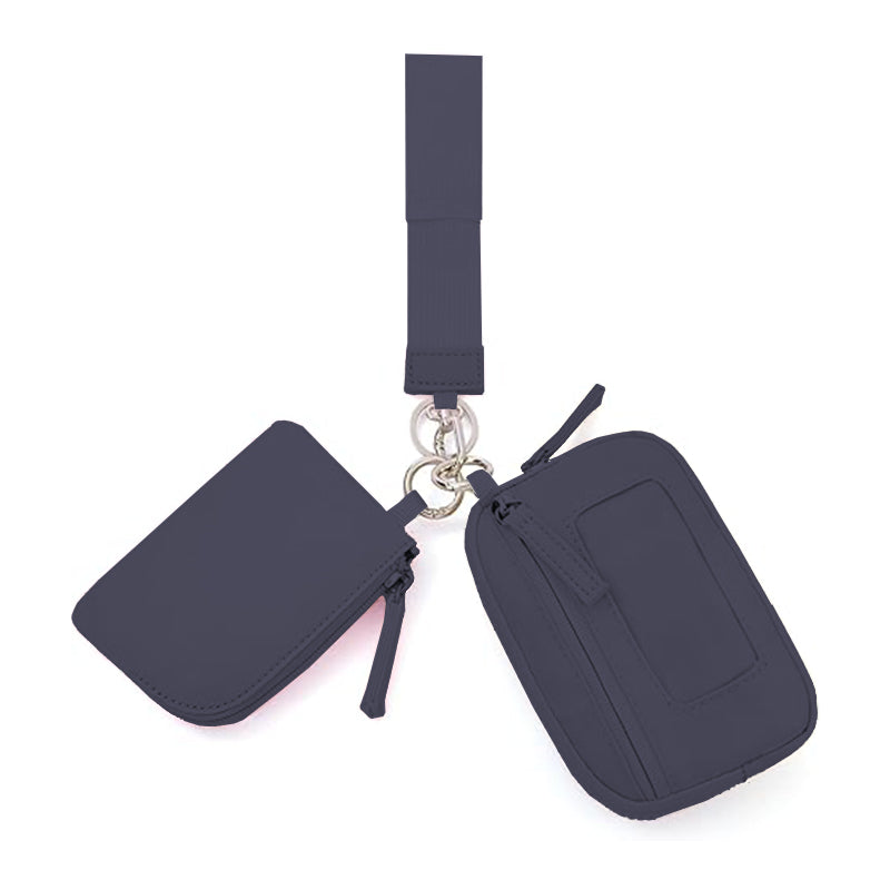 2025Keychain Wristlet Wallet Dual Pouch Wristlet Portable Small Wallet
