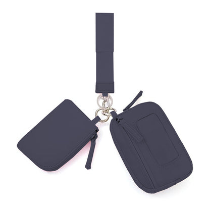 2025Keychain Wristlet Wallet Dual Pouch Wristlet Portable Small Wallet