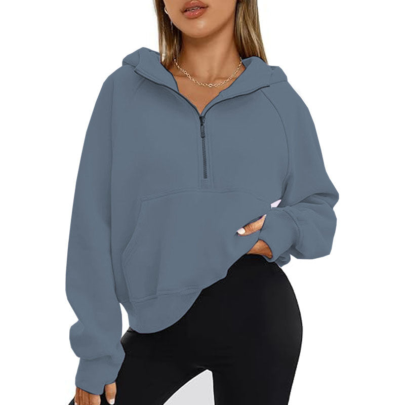 Womens Oversized Sweatshirts Fashion Half Zip Pullover Long Sleeve