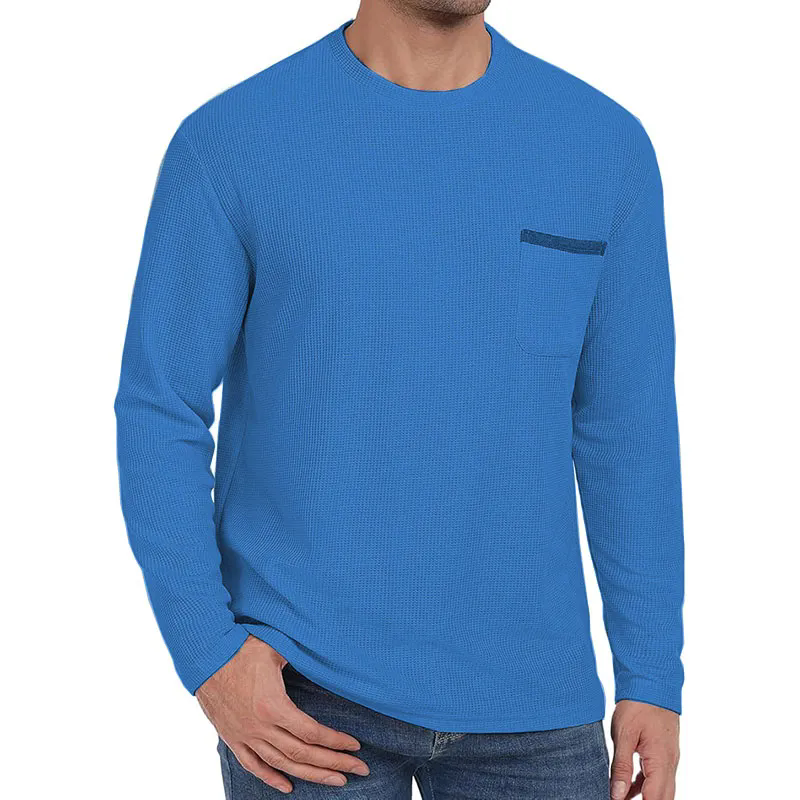 Mens Casual Crew Neck Soft Tee Shirts Summer Beach Waffle Tops
