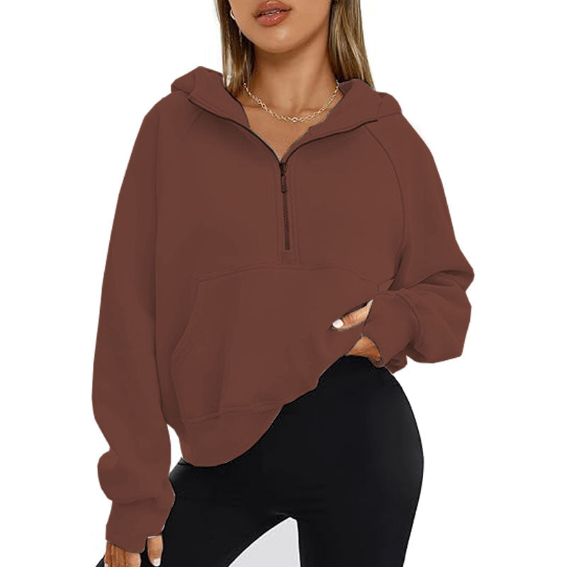 Womens Oversized Sweatshirts Fashion Half Zip Pullover Long Sleeve