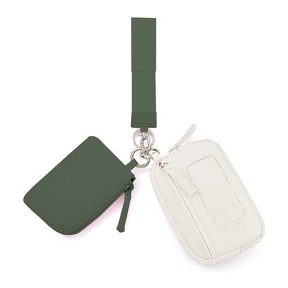 2025Keychain Wristlet Wallet Dual Pouch Wristlet Portable Small Wallet