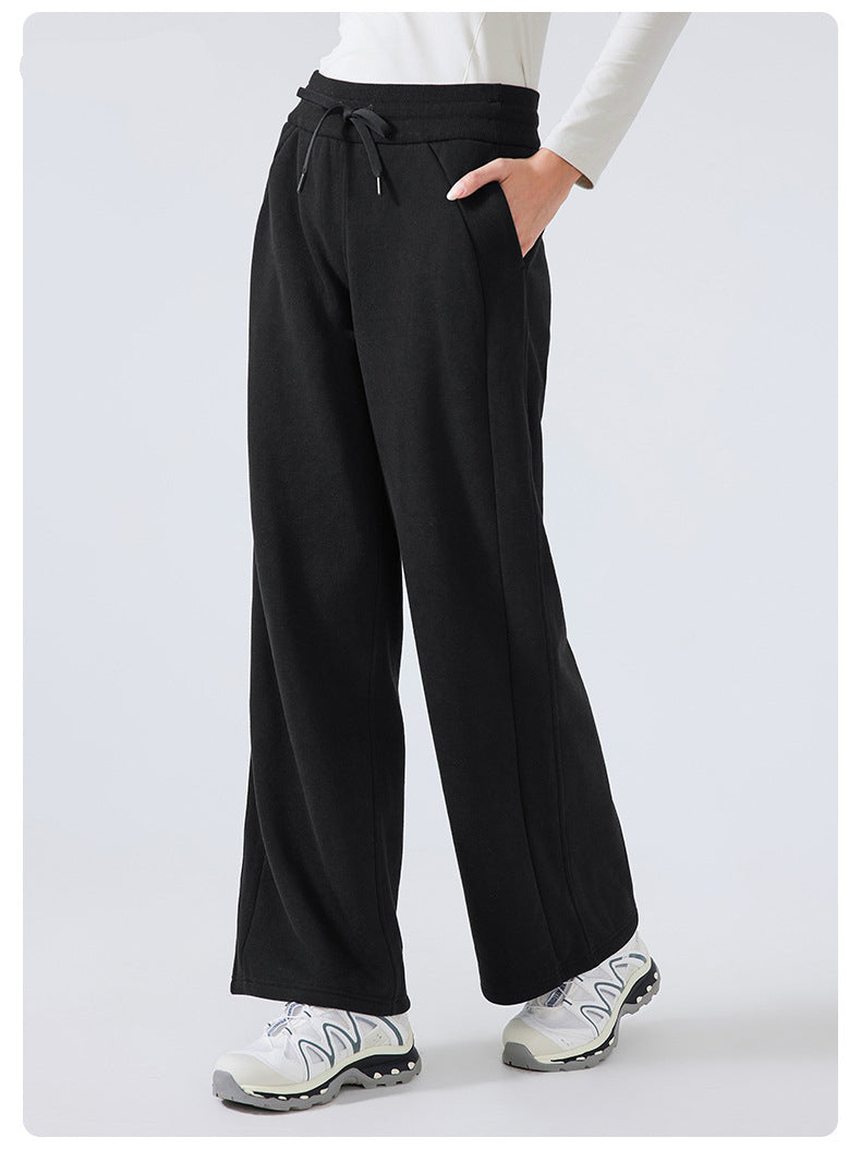 Classial Fleece Pant Cotton Feel Loose Pants Women Gym Full Length