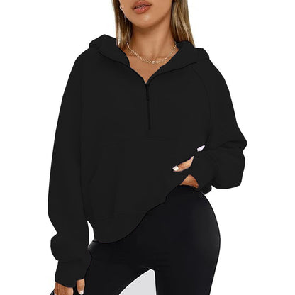 Womens Oversized Sweatshirts Fashion Half Zip Pullover Long Sleeve