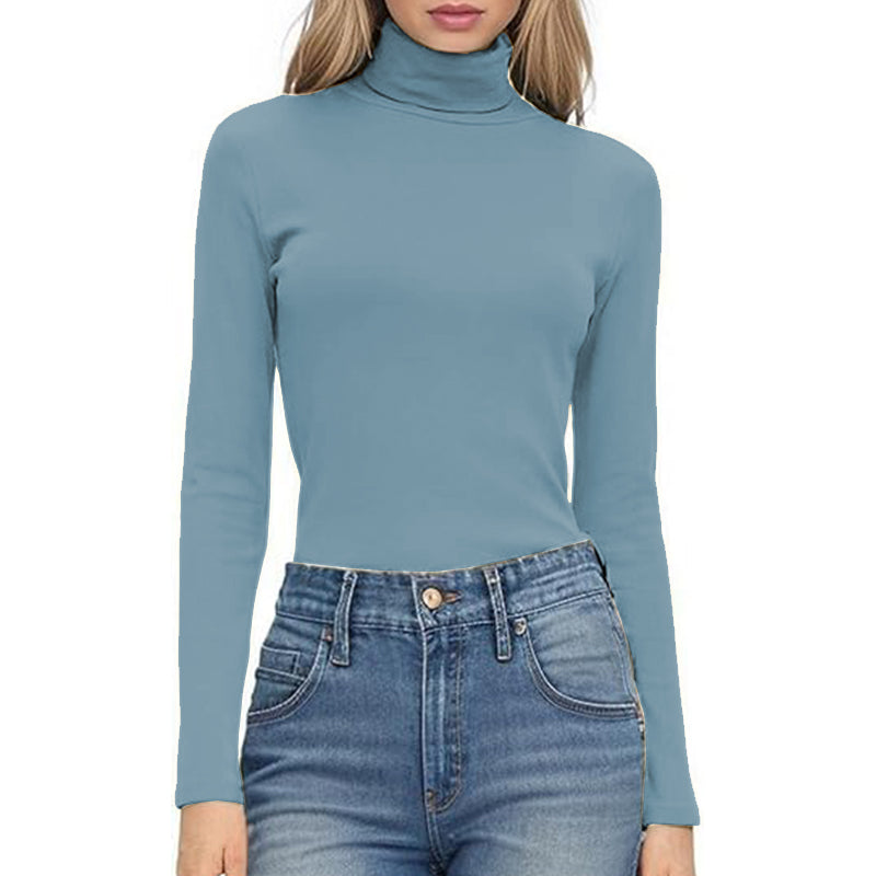 Long Shirt Stretchy Women Square Long Sleeve Shirts Lady Breathable Fabric Top