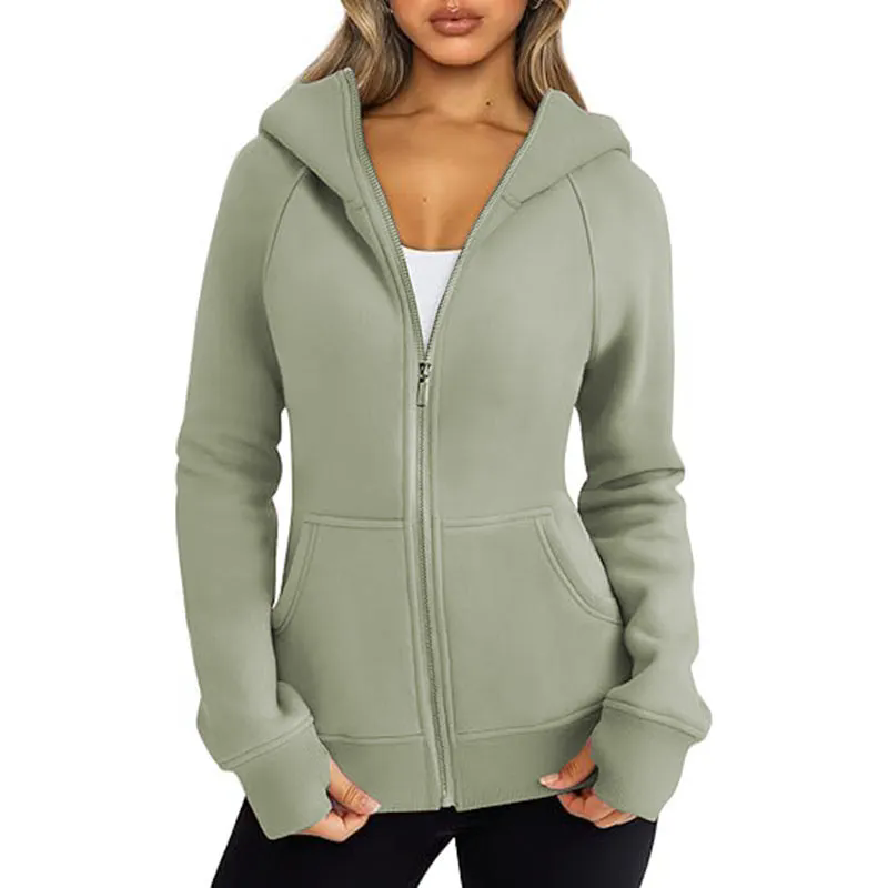 Womens Zip Up Hoodies Fleece Jackets Oversized Sweatshirts