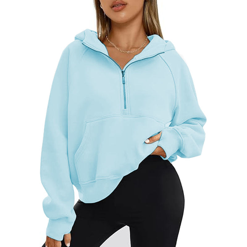 Womens Oversized Sweatshirts Fashion Half Zip Pullover Long Sleeve