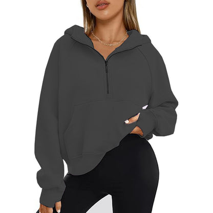 Womens Oversized Sweatshirts Fashion Half Zip Pullover Long Sleeve