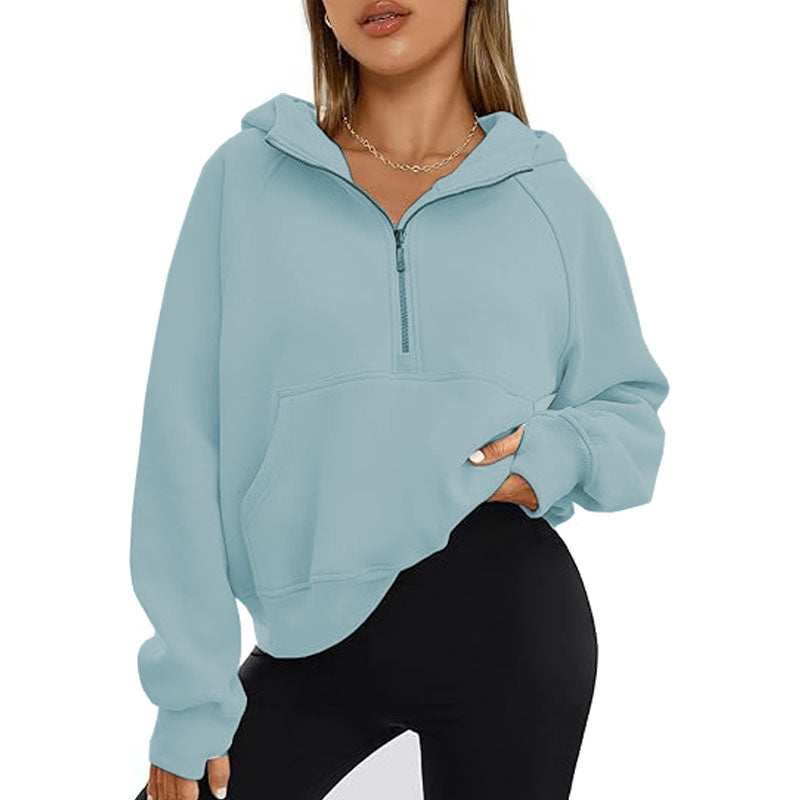 Womens Oversized Sweatshirts Fashion Half Zip Pullover Long Sleeve