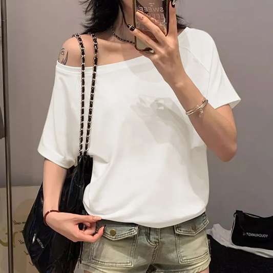 Women Short Sleeve Sport Vest Loose Fit Plain Fitness Vest