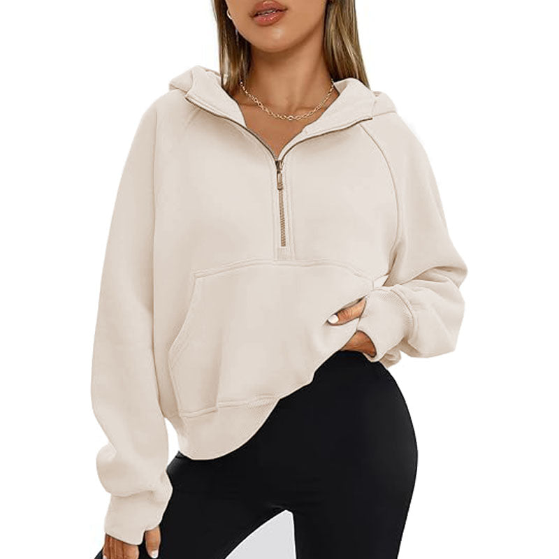 Womens Oversized Sweatshirts Fashion Half Zip Pullover Long Sleeve