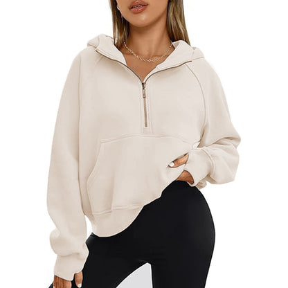 Womens Oversized Sweatshirts Fashion Half Zip Pullover Long Sleeve