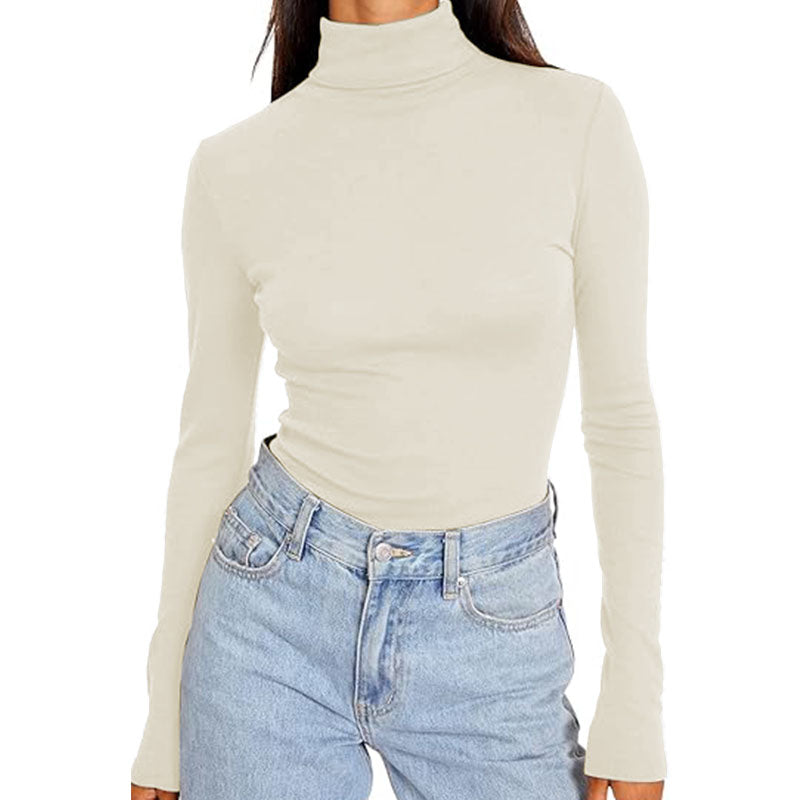 Womens Crew Neck Basic Long Sleeve Fit Tees Tight Shirts